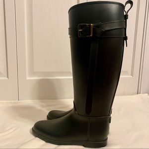 Burberry Women's Black Roscot Riding Rain Boots size 40